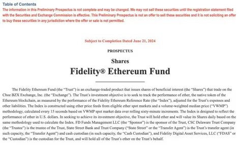 Fidelity 'will not participate' in proof-of-stake, amends staking language in Ethereum ETF filing - Crypto Briefing