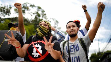 Bitcoin protests in El Salvador against cryptocurrency as legal tender - BBC.com